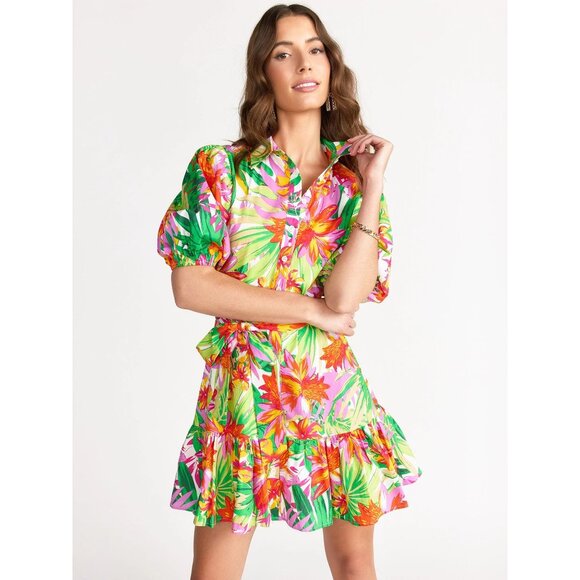Flying Tomato Summer Journey Floral Mini Dress  Floral Tropical colors Small - Picture 1 of 11